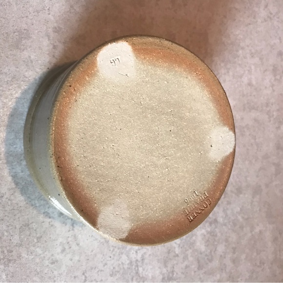 Conner Prairie Mini Ramekin Crock Pottery Blue Heart EUC Collectible Antique Fun - Picture 9 of 10